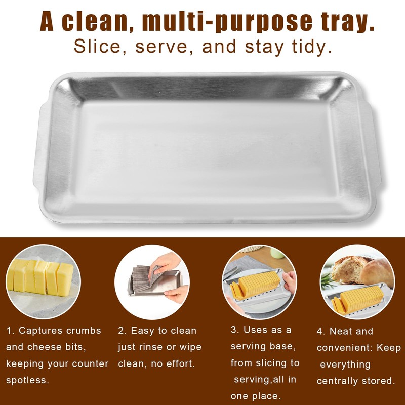 Butter Slicer Cutter, Stainless Steel Wire Cheese Block Slicer with