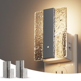 L LOHAS LED Night Lights Plug Into Wall, 2 Pack Night Light with Dusk-to-Dawn Sensor, Dimmable Decorative LED Nightlights, 0-100LM 3000K Adjustable Brightness for Bathroom, Hallway, Bedroom,Stairway