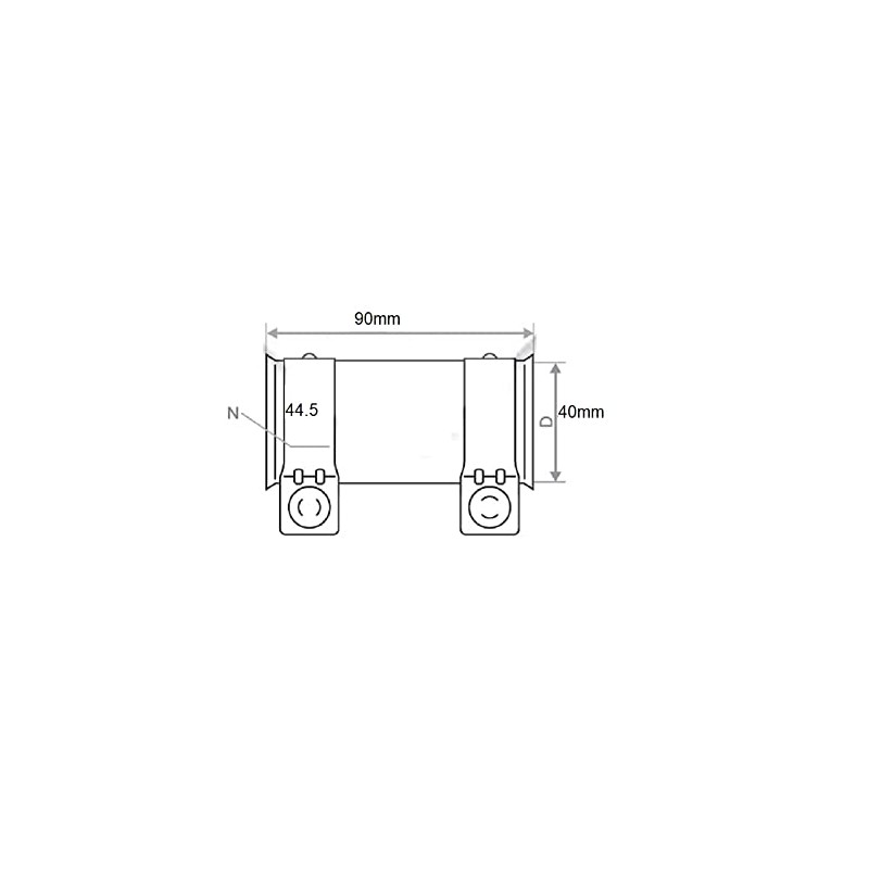 Universal Pipe Connector with Double Clamp for Exhaust System 90