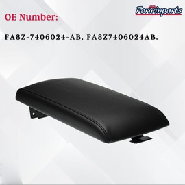 Forwinparts Armrest Center Console Lid Cover FA8Z7406024AB FA8Z-7406024-AB for Ford Flex 2013 2014 2015 2016 2017 2018 2019 Black Leather