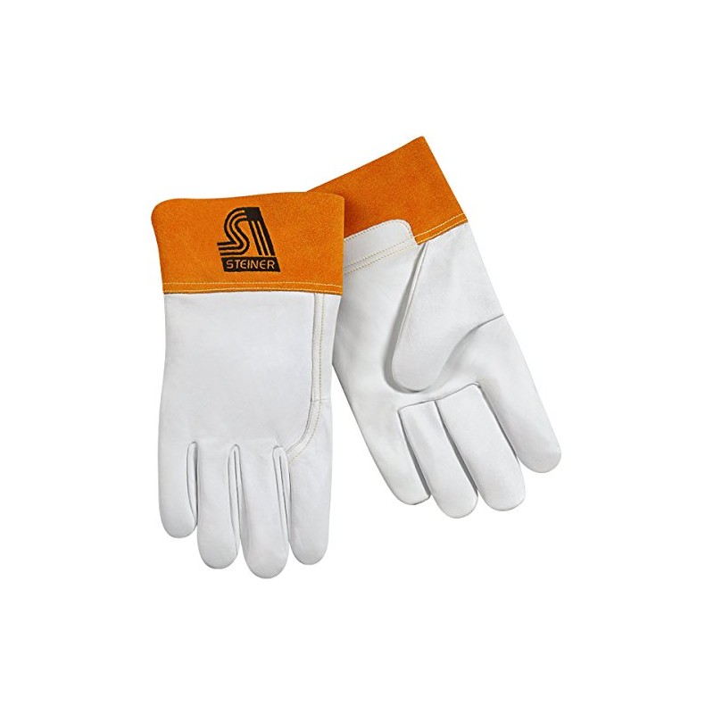 Steiner 0228-L TIG Gloves, Pearl Grain Goatskin Unlined 2-Inch Rust