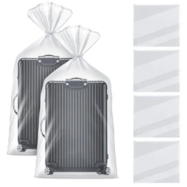 MICHIHOMIE Pack of 4 Extra Large Transparent Plastic Bags, 100 x 150 cm Storage Bags, Reusable and Waterproof Storage Bags for Dustproof, Luggage, Suitcase, Furniture, Clothes
