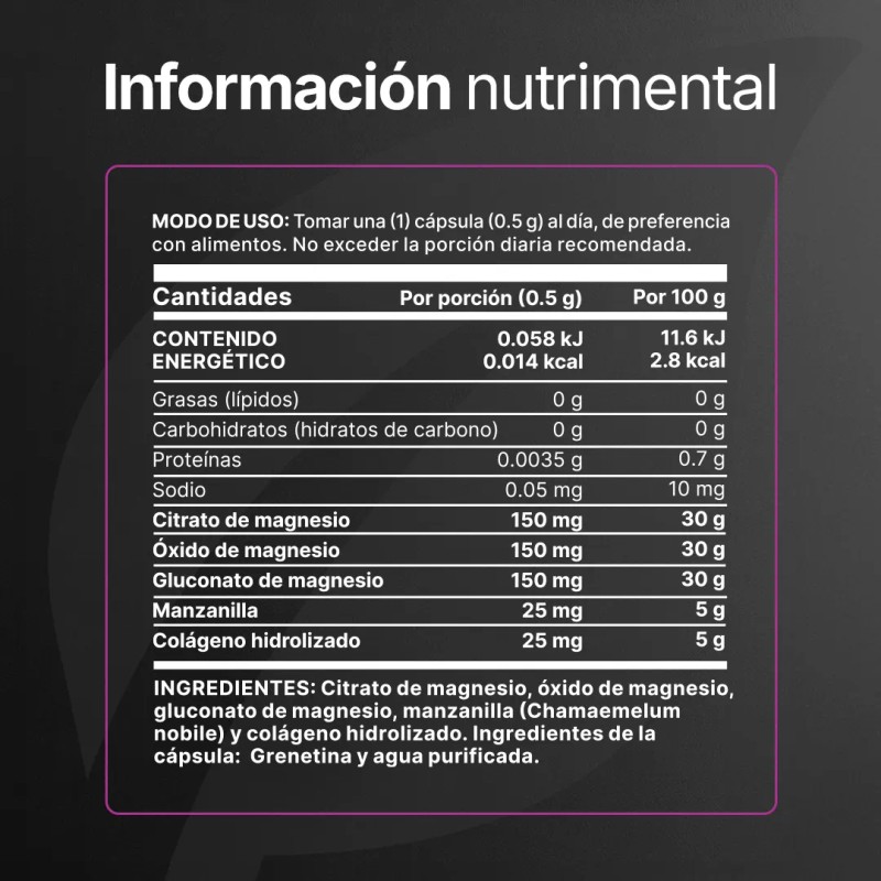 Mezcla De Magnesios 100 Cáps Citrato Oxido Gluconato B Life