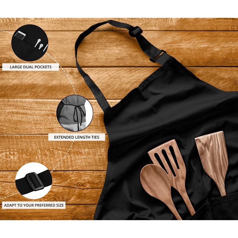 Utopia Kitchen 10 Pack Bib Apron, Unisex Adjustable Aprons with