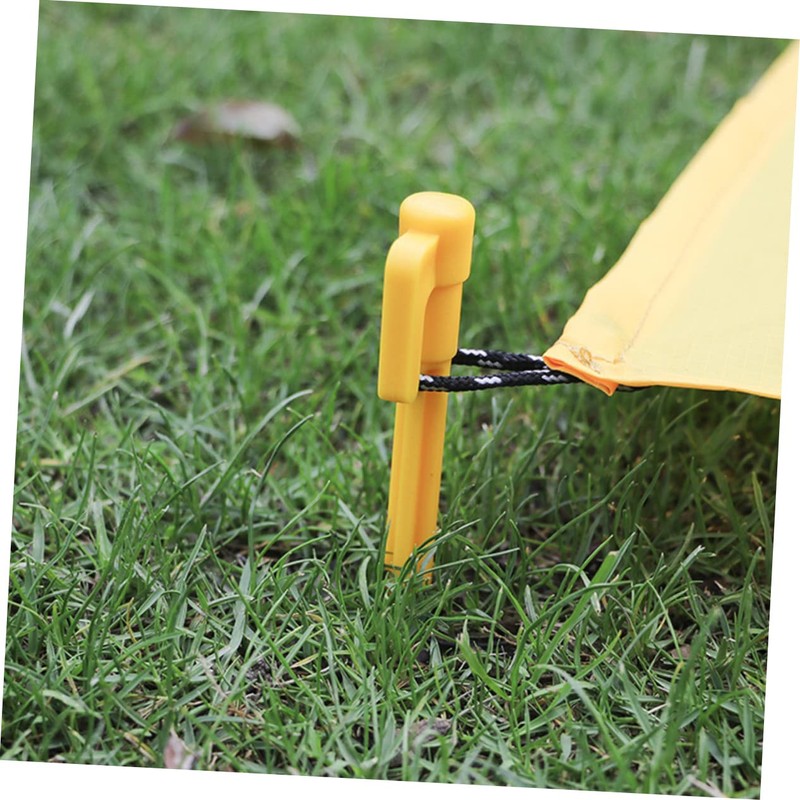 Mipcase Heavy Duty Plastic Tent Pegs Yellow Beach and Garden