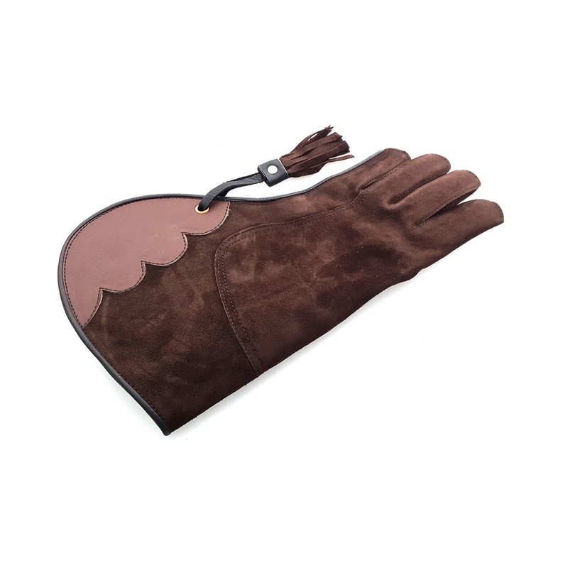 starlingukpk Quality Soft Suede Leather Falconry Gloves. (Large)