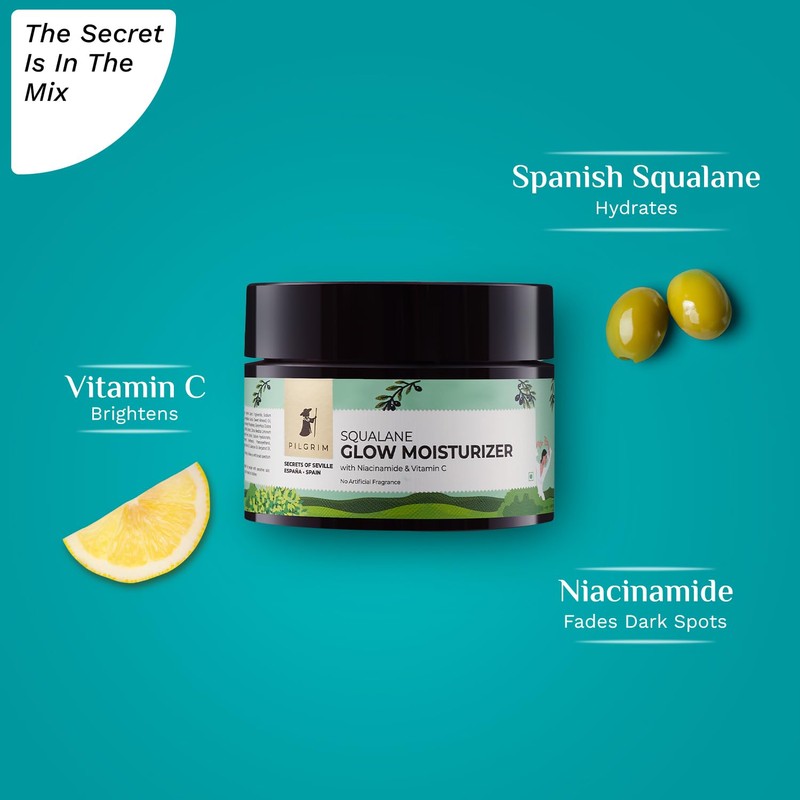 Pilgrim Squalane Niacinamide & Vitamin C Glow Moisturizer for Face