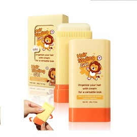 2-in-1 Hair Wax Stick with Built-in Comb for Kids - Slick Back Hair Brush, Gummy Hair Gel, Moisturizing Non-Greasy Formula, Compact & Portable Styling Stick