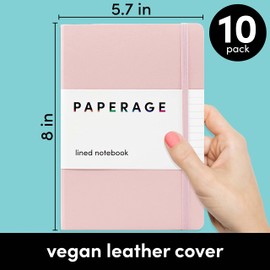 PAPERAGE Lined Journal Notebooks, 10 Pack, (Blush), 160 Pages, Medium 5.7 inches x 8 inches - 100 GSM Thick Paper, Hardcover