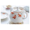 Bicuzat Orange Fox Pattern Tea Set, Tea Pot Cup Saucer