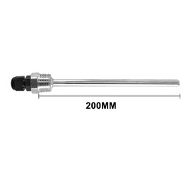 2 x Stainless Steel Immersion Sleeves, G 1/2 Inch Thread for Temperature Sensor, 8 x 200 mm Immersion Sleeves Protective Tube for Temperature Sensors, Immersion Protection Tubes for