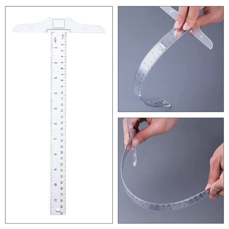 12 inch/ 30 cm T Shape Ruler Double Side Scale