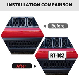 RT-TCZ License Plate Holder Front License Plate Frame Mount Bracket Accessories for Jeep Grand Cherokee 2017 2018 2019 2020 2021 2022 2023