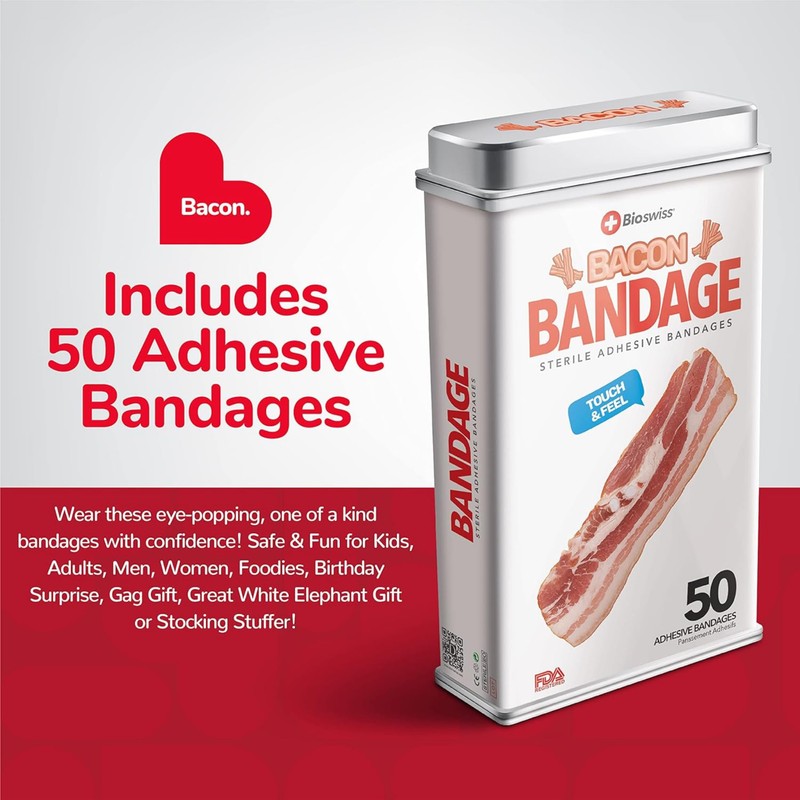 BioSwiss Bandages, Bacon Shaped Self Adhesive Bandage, Latex Free Sterile
