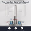 Bathroom Sink Faucet with Pull Down Sprayer 3 Holes, Brushed