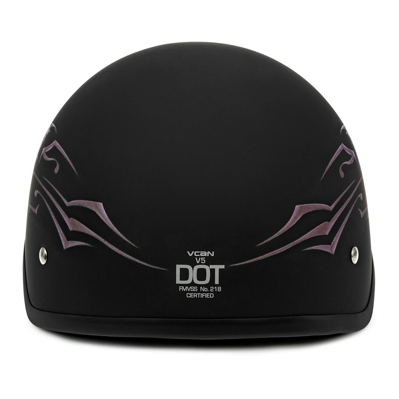 VCAN V515BF24 Flat Black Butterfly Large half helmet