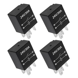 Ohleats Ohleats 4 PCS 4 Pin Starter Relay, 24V 30A Heavy Duty Stable Relay Replacement for Motor Automotive, Multi-Purpose Waterproof Auto Standard Starter, Universal Car Accessories (4 Pin-24V, 4 PCS)