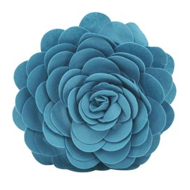 SARO LIFESTYLE Flower Design Poly Filled Throw Pillow, Teal, 13"