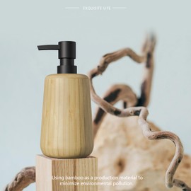 Asashizen Bathroom Accessory Sets, 4PCS - Bamboo Soap Dish, Soap Dispenser, Tray, Mouthwash Cup for Home Office Hotel