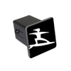 GRAPHICS & MORE Surfer White On Black - 2" Tow Trailer Hitch Cover Plug Insert