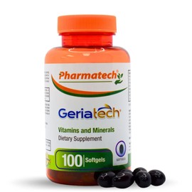 Geriatech Senior multivitamins, Vitamins and Minerals Supplement, Women and Men Over 60, with Vitamin B12, Easy to Swallow, 100 softgels, by Pharmatech®