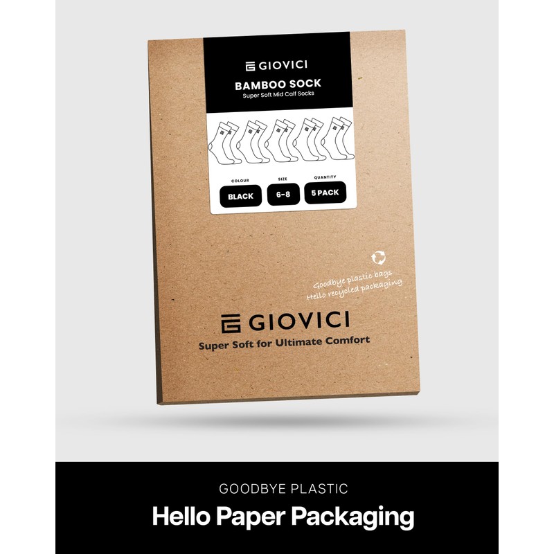 Giovici Bamboo Socks 5 Pack For Men & Women, Super
