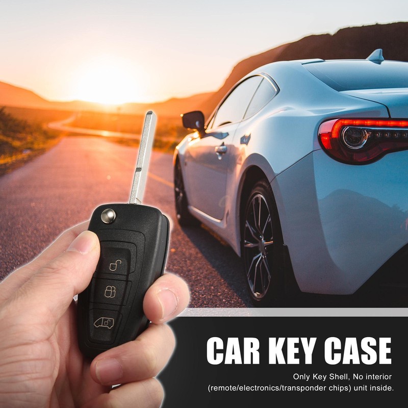 X AUTOHAUX 3 Key Button Car Key Fob Flip Key