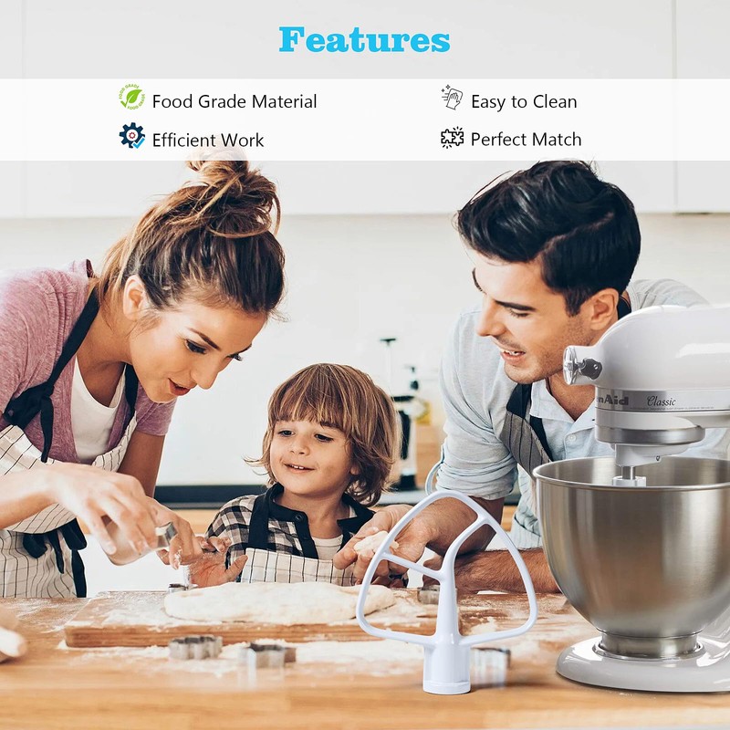 K45B Flat Beater for Kitchenaid Stand Mixer, Coated Flat Beater