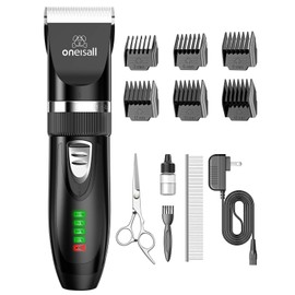 oneisall Quiet Cat Clippers for Matted & Long Hair, 2-Speed Cordless Pet Shaver Grooming Kit for Cats, Small Dogs & Animals (Black)