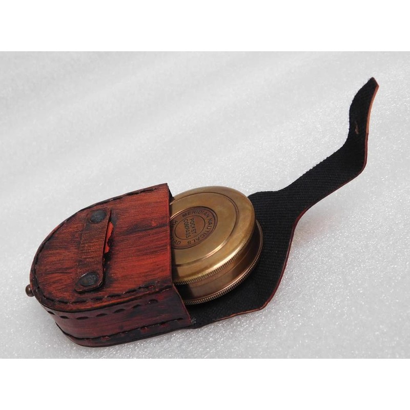 KHUMYAYAD Olid Brass Pocket Compass Navigation Compass Vintage Nautical Fully