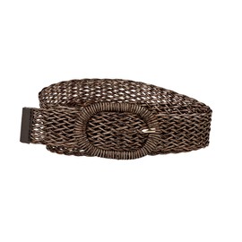 Allegra K Women's Skinny Waist Belts Braided Woven Belt for Dress Metal Buckle, coffee