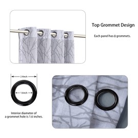 BONZER Mix and Match Curtains - 2 Pieces Branch Print Sheer Curtains and 2 Pieces Blackout Curtains for Bedroom Living Room Grommet Window Drapes, 54x84 Inch/Panel, Light Grey, Set of 4 Panels