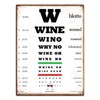 Laugh Lines Wine Eye Chart 9 x12 Metal Sign. FUNNY