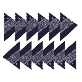 BOOLAVARD 100% Cotton 1pcs, 6pcs or 12pcs Pack Bandanas with Original Paisley Pattern Colour of Choice Headwear/Hair (12 Navy Blue)