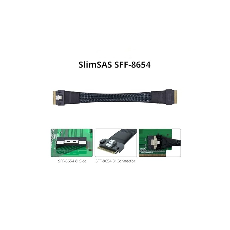 H!Fiber.com SFF-8654 zu SFF-8654 Kabel, Slimline 8i Kabel, PCIe 4.0,