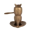 Creative Co-Op Mouse-on-Leaf Cast Metal Taper Holder, Antique Gold