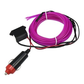 X AUTOHAUX 4 Meter/13ft Car Interior Glowing Neon EL Wire Strip Purple Light