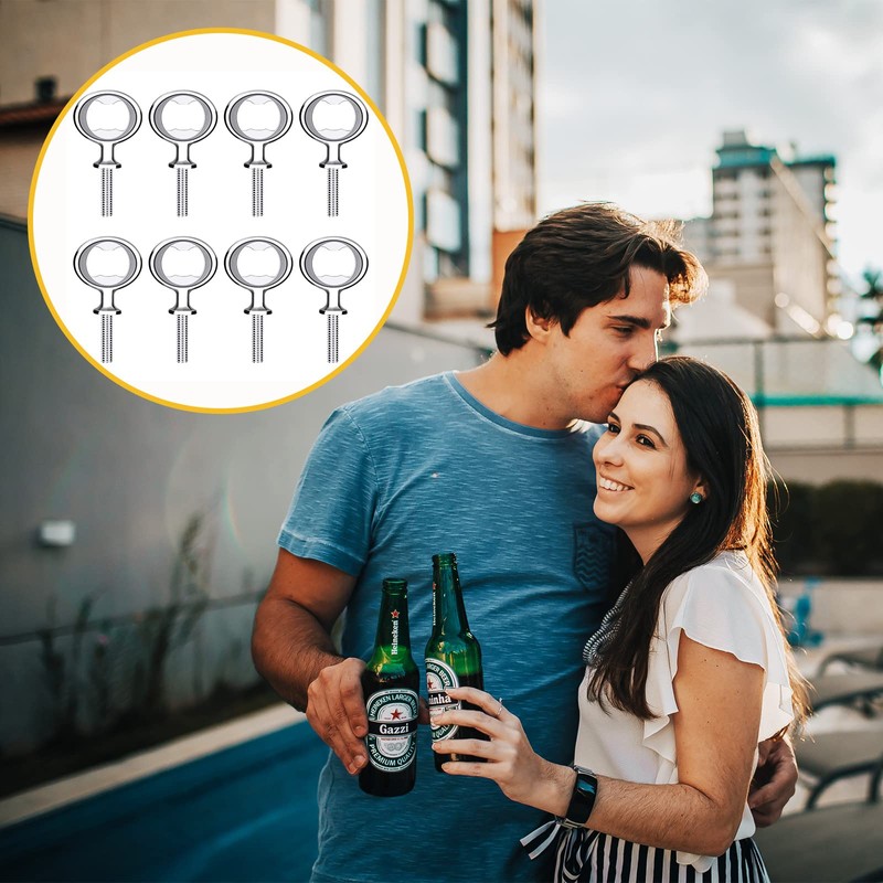 Ohiyoo Metal Bottle Opener Kits 8 Pack Blank Stainless Steel
