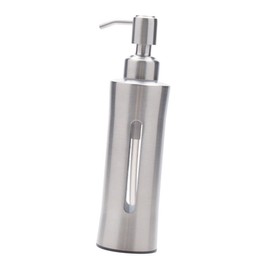 Beavorty Stainless Steel Soap Dispenser Visible Bathroom Bottle for Hand Soap and Lotion Easy Refill and Use Sleek Silver Design for