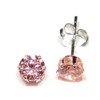 Arranview Jewellery Sterling Silver 5 mm CZ Stud Earrings Pink