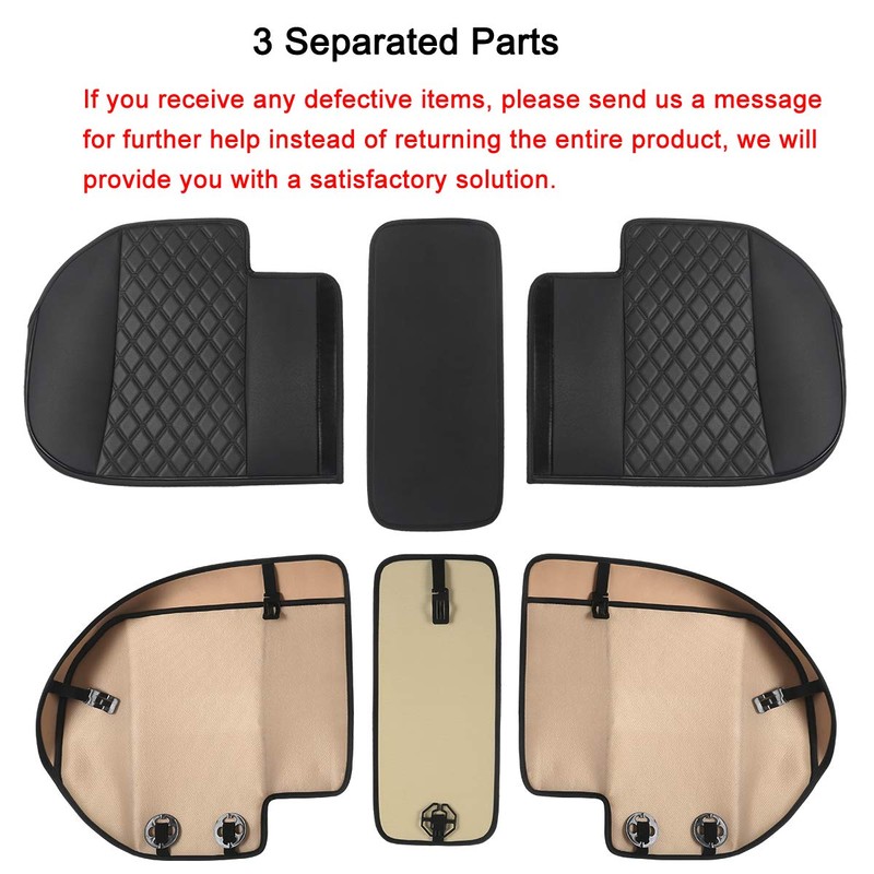 Black Panther Luxury PU Leather Rear Car Seat Cover,Compatible with