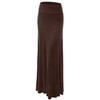 Lock and Love WB670 Womens Fold-Over Maxi Skirt S Brown