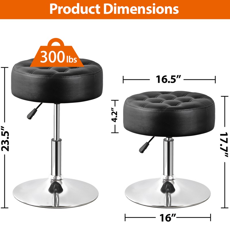 Segawe Vanity Ottoman Stool Adjustable 360° Swivel Makeup Stool Chair