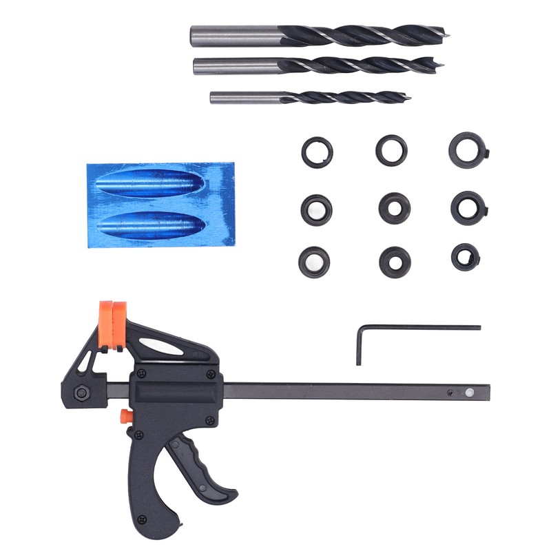 15Pcs Pocket Hole Jig 15° Aluminum Alloy Inclined Hole Drilling