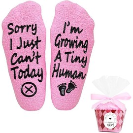 pregnancy gifts new mom gifts for women mom to be mothers day gift Growing a tiny human socks pregnant mom gifts - Color: Pink, Size: One Size