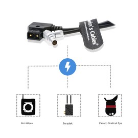 Alvin's Cables 2 Pin Male Right Angle to D-Tap Coiled Power Cable for Anton Bauer Teradek ARRI