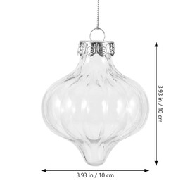 Ciieeo Christmas Iridescent Ornaments Balls - 12pcs Pumpkin Shaped Plastic Iridescent Ornaments Ball Clear Fillable Ornament Balls Hanging Bubbles Holiday Xmas Tree Decorations 10 CM