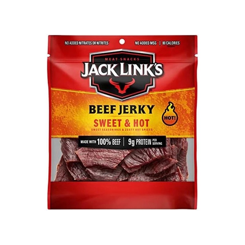 JACK LINK'S SWEET & HOT BEEF JERKY 3.25OZ, 3 PACK