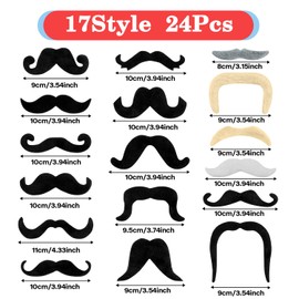 Fake Moustache,Fake Beard,Moustache,Stick On Moustache,24 Pcs Moustache Fancy Dress,Moustaches Stick On,False Beards And Moustaches,Stick On Moustache Adults,Stick On Mustache,Stick On Beard