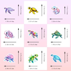 Stickers for Sea Turtle Water Bottle|50 PCS Tortoise Vinyl Waterproof Sticker for Water Bottle Laptop Skateboard Phone Car Decals for Teens Adults for Party Favors Supplies Decor